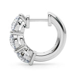 18K White Gold Lab Diamond Round Hoop Earrings