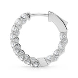 14K White Gold Lab Diamond Round Hoop Earrings