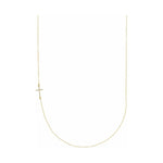 Accented Sideways Cross Necklace