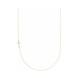 Accented Sideways Cross Necklace