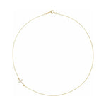 Accented Sideways Cross Necklace