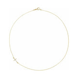 Accented Sideways Cross Necklace