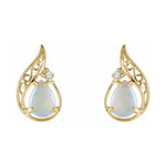 Accented Cabochon Sculptural Earrings