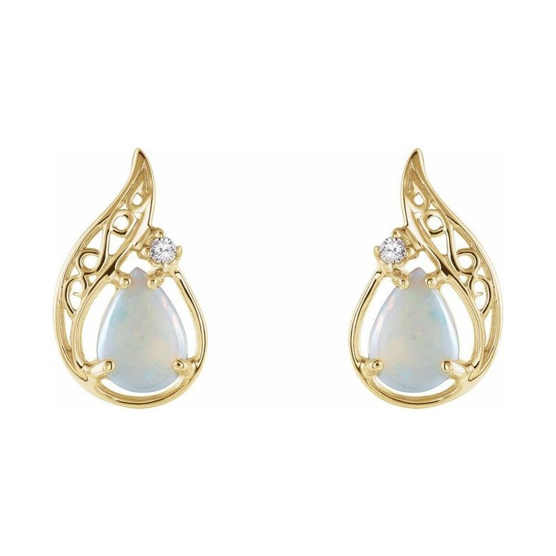 Accented Cabochon Sculptural Earrings