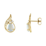 Accented Cabochon Sculptural Earrings