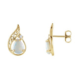 Accented Cabochon Sculptural Earrings