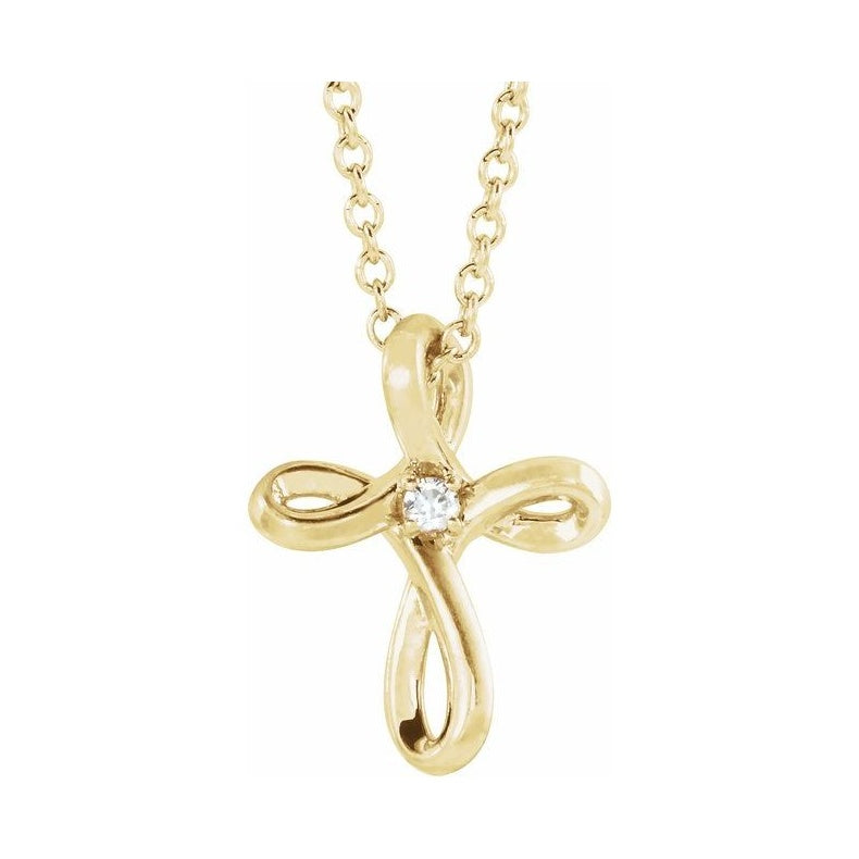Solitaire Cross Necklace or Pendant