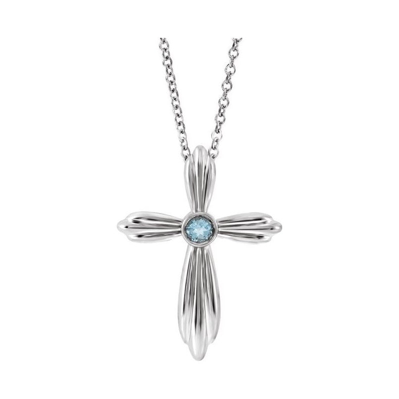 Bezel-Set Cross Necklace or Pendant