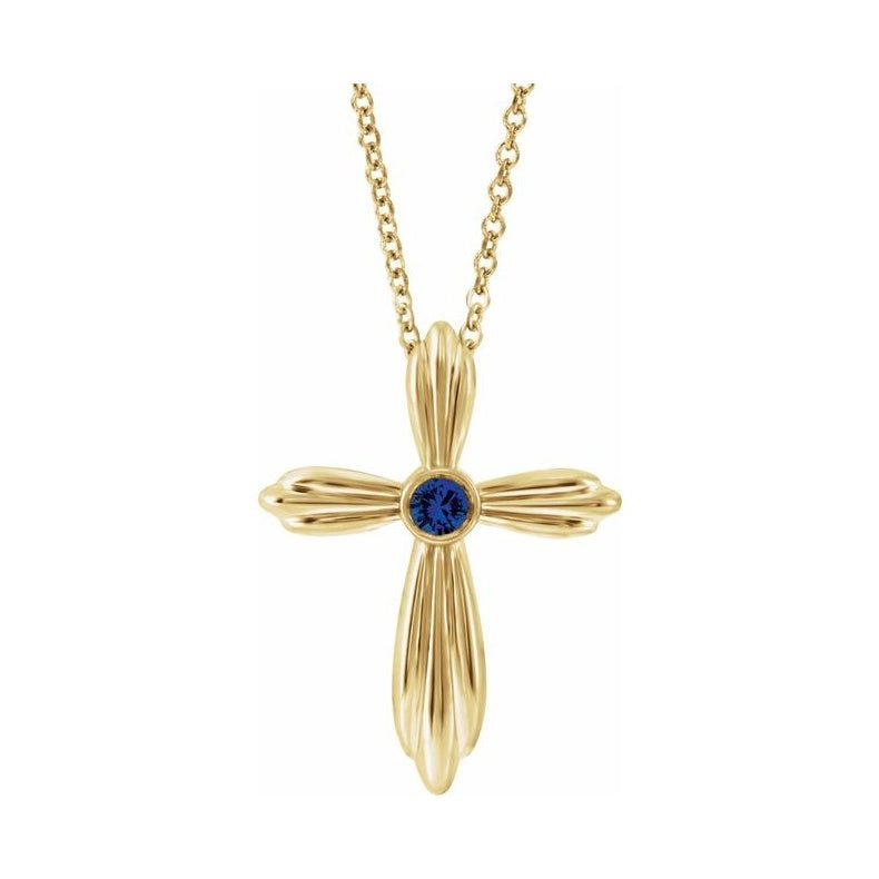 Bezel-Set Cross Necklace or Pendant