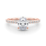 14K Rose Gold Lab Diamond Hidden Halo Ring