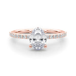 18K Rose Gold Lab Diamond Shared Prong Ring