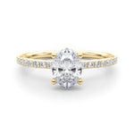 18K Yellow Gold Lab Diamond Hidden Halo Ring