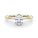18K Yellow Gold Lab Diamond Hidden Halo Ring