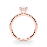 18K Rose Gold Lab Diamond Shared Prong Ring