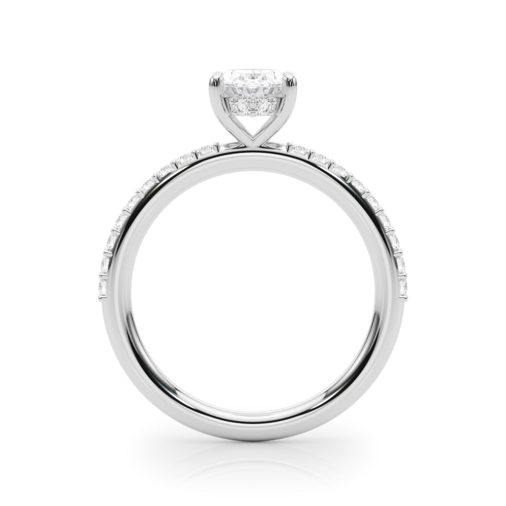 14K White Gold Lab Diamond Oval Ring