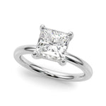 0.6CT Princess Lab Diamond Platinum Solitaire Ring
