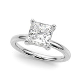White Gold 0.6CT Princess Lab Diamond Solitaire Ring