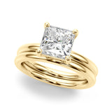Princess Cut Lab Diamond Solitaire in 14K Yellow Gold