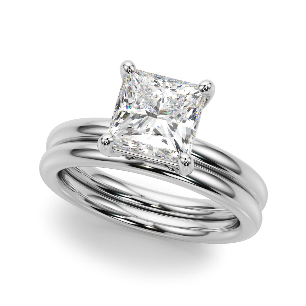 Princess Cut Lab Diamond Solitaire in 14K White Gold