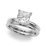 White Gold 0.6CT Princess Lab Diamond Solitaire Ring