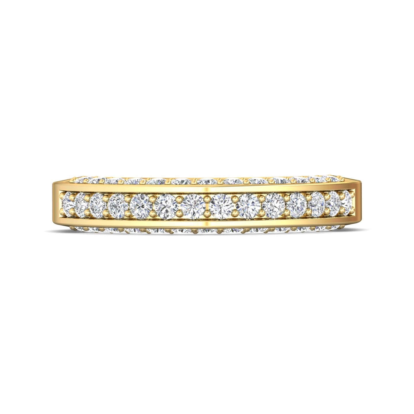 14K Gold Yellow Micropave Wedding Band from the Micropave collection - 5159FFCUWB_14KY_Prm_H-I_SI1