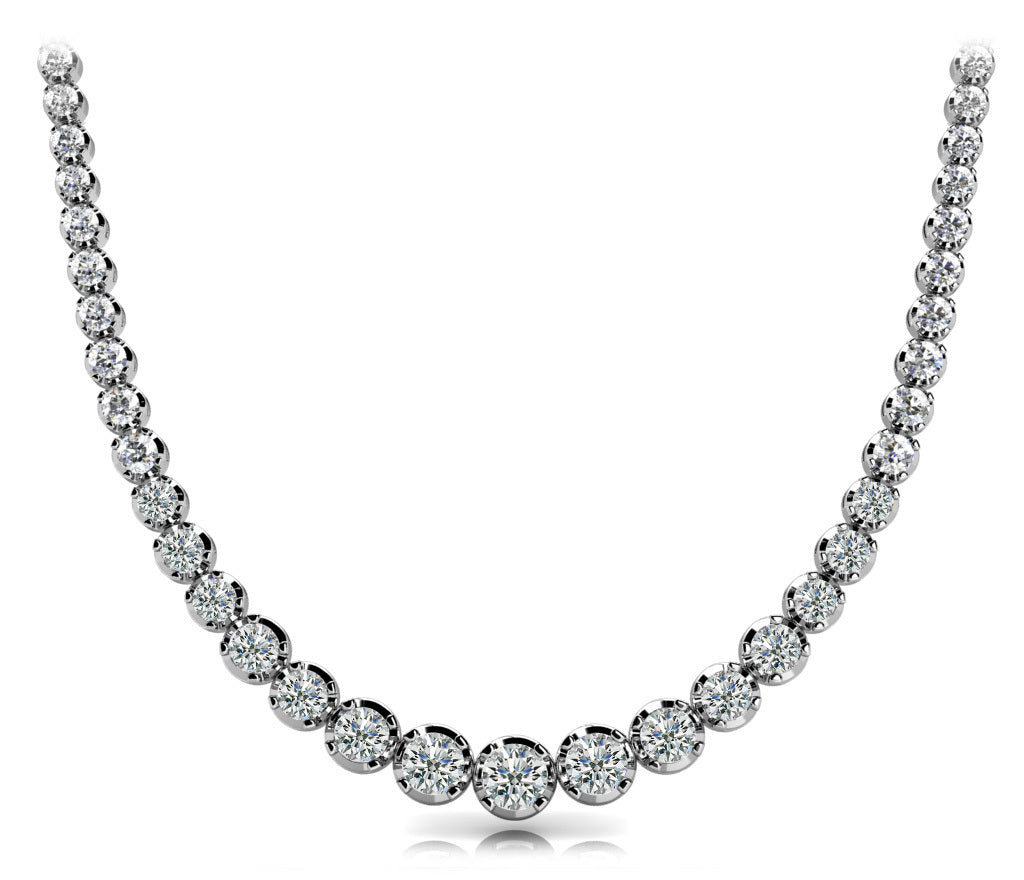 14K Gold Lab Diamond Graduating Necklace