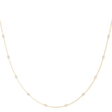 14K Yellow Gold 10-Diamond Layered Chain