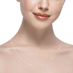14K Yellow Gold 10-Diamond Layered Chain