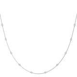 White Gold 1.1mm Lab Diamond Chain Necklace