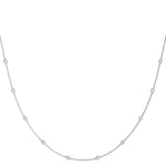 10-Diamond 14K White Gold Delicate Chain
