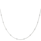 10-Diamond 14K White Gold Delicate Chain