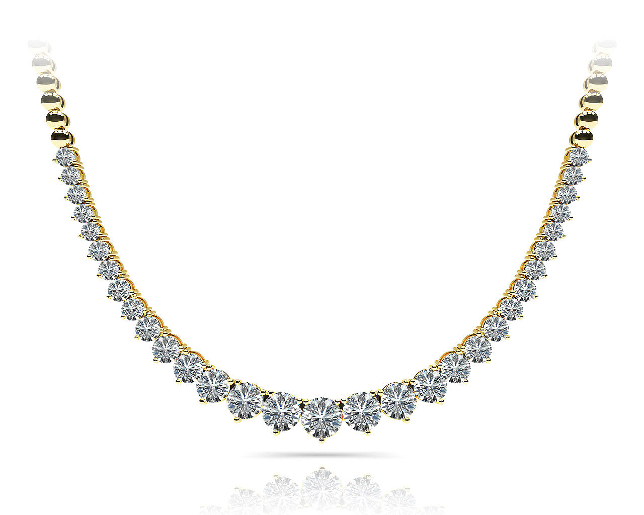 14K Yellow Gold Lab Diamond Graduated Necklace