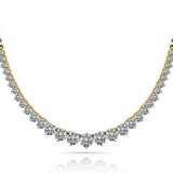 14K Yellow Gold Lab Diamond Graduated Necklace