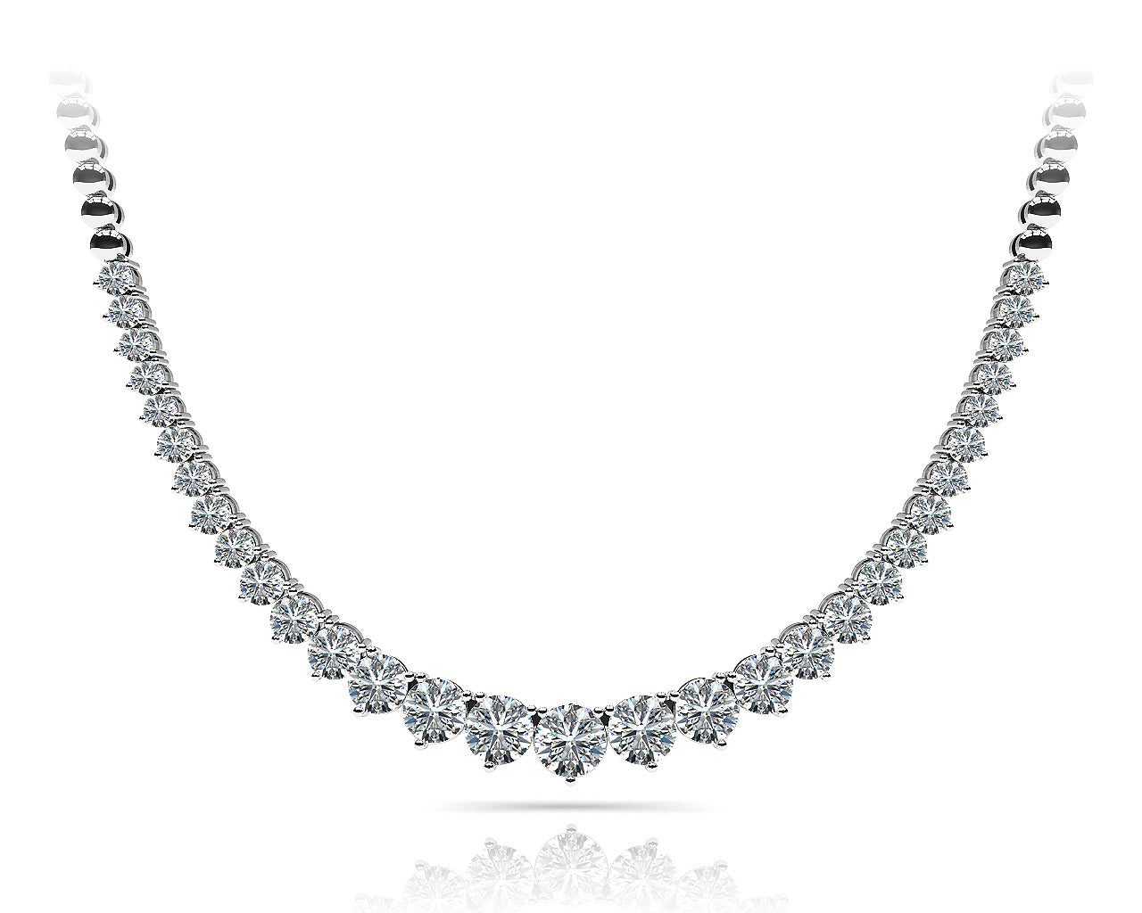 14K Gold Lab Diamond Graduated Necklace