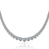 14K White Gold Lab Diamond Graduated Necklace