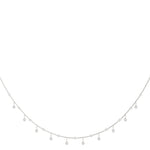 18K White Gold Diamond Cluster Necklace