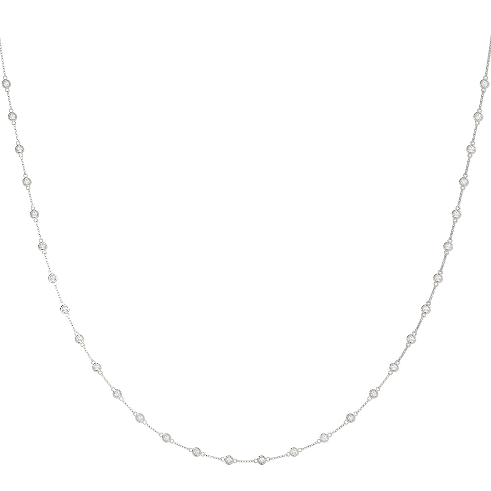 40-Diamond 18K White Gold Layered Necklace