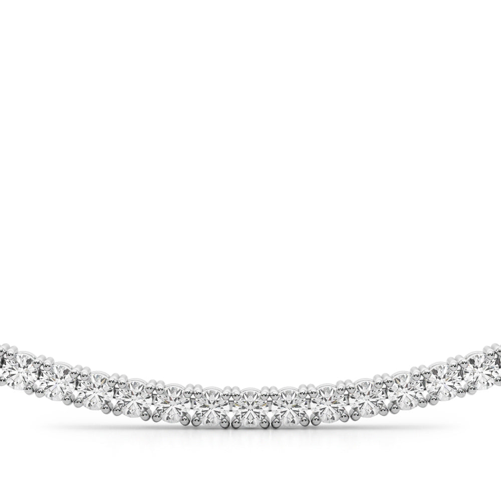 White Gold 16"" Lab Diamond Cluster Necklace