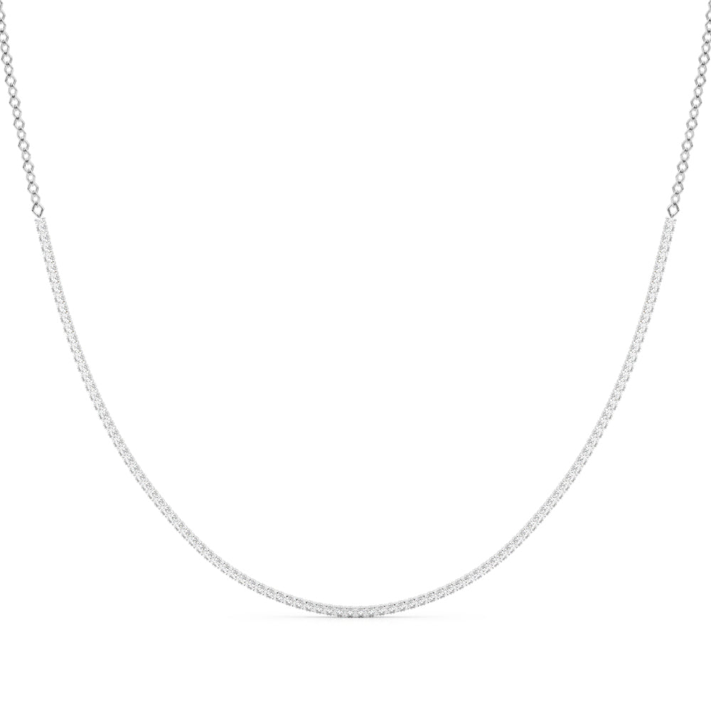 16"" Platinum Lab Diamond Cluster Necklace