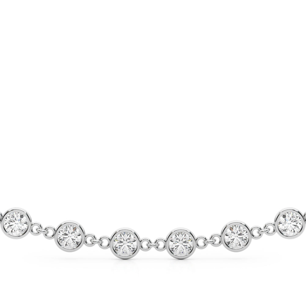 18K White Gold Lab Diamond Paper Clip Necklace