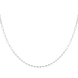 18K White Gold Lab Diamond Paper Clip Necklace