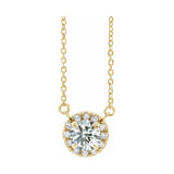 French-Set Halo-Style Necklace or Center