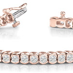 Rose Gold Lab Diamond Bezel Line Bracelet