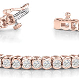Rose Gold Lab Diamond Bezel Line Bracelet