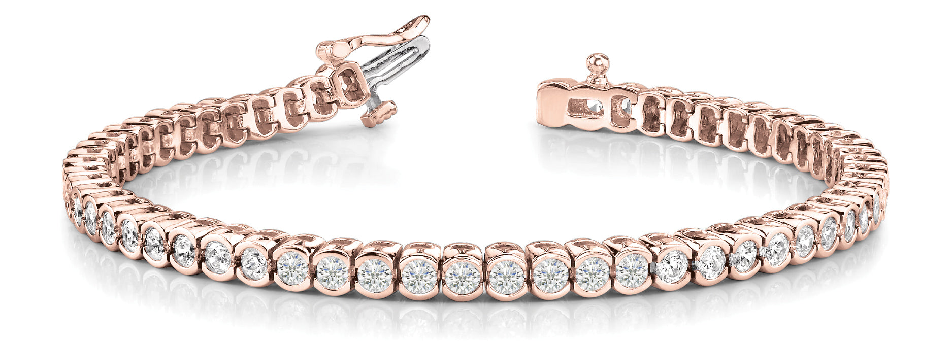 Rose Gold Lab Diamond Bezel Line Bracelet