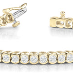 18K Yellow Gold Diamond Bezel Line Bracelet