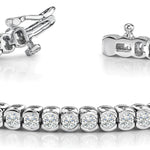 White Gold Lab Diamond In Line Bezel Bracelet
