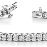 White Gold Lab Diamond In Line Bezel Bracelet