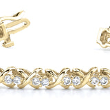 14K Yellow Gold Diamond XO Line Bracelet
