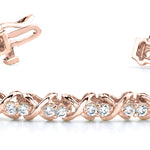 14K Rose Gold Diamond XO Line Bracelet